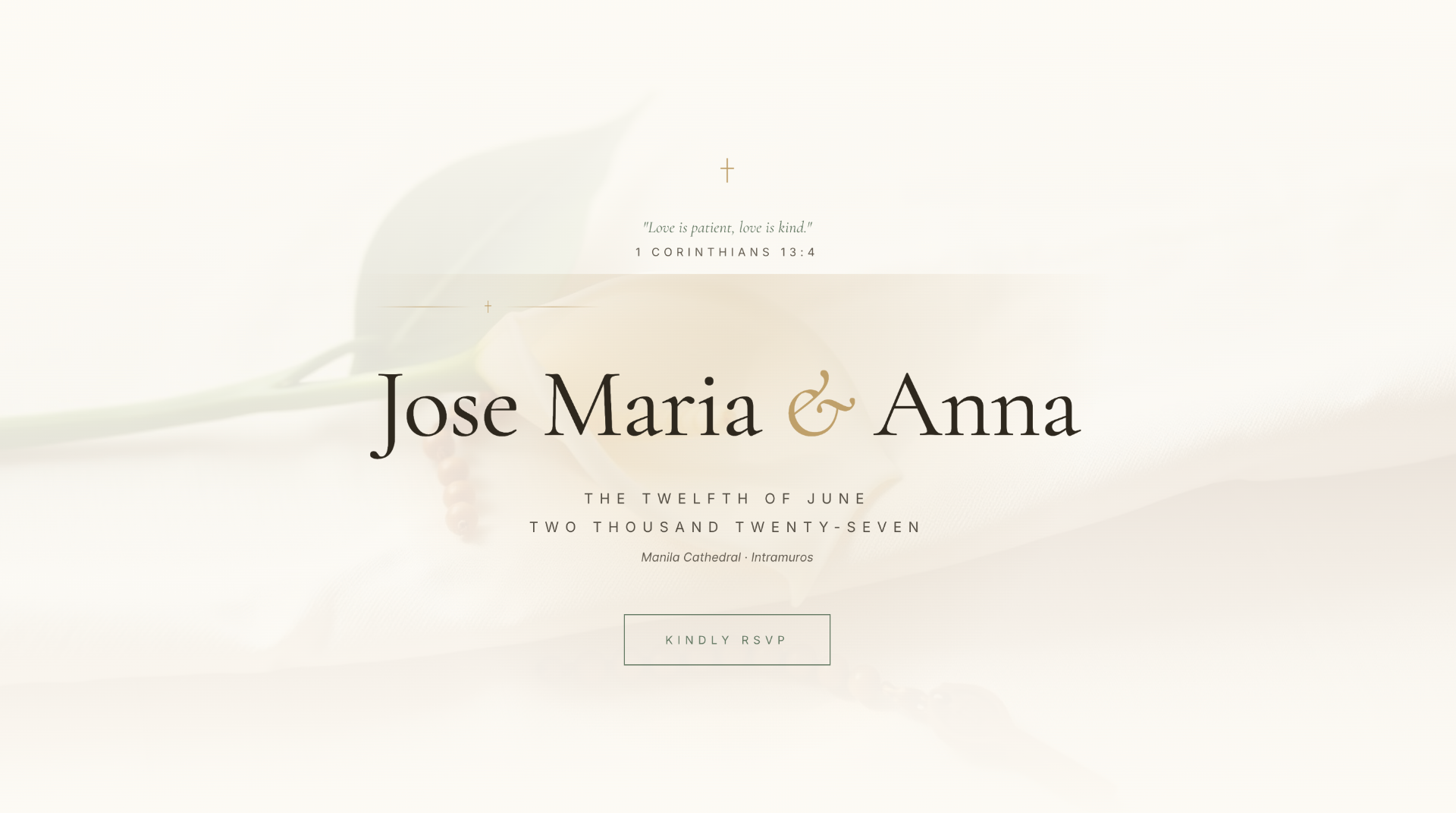 Catholic wedding website sample