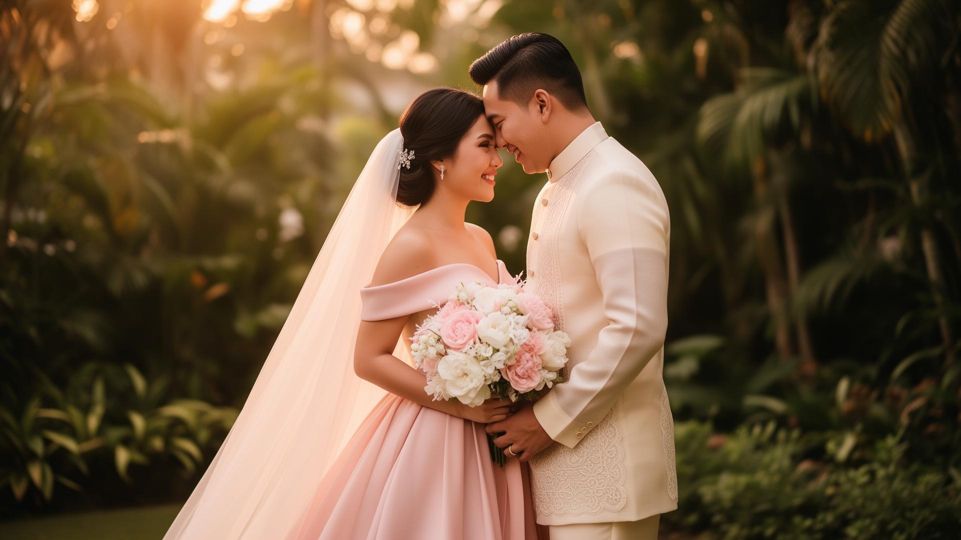 Couple on their wedding day